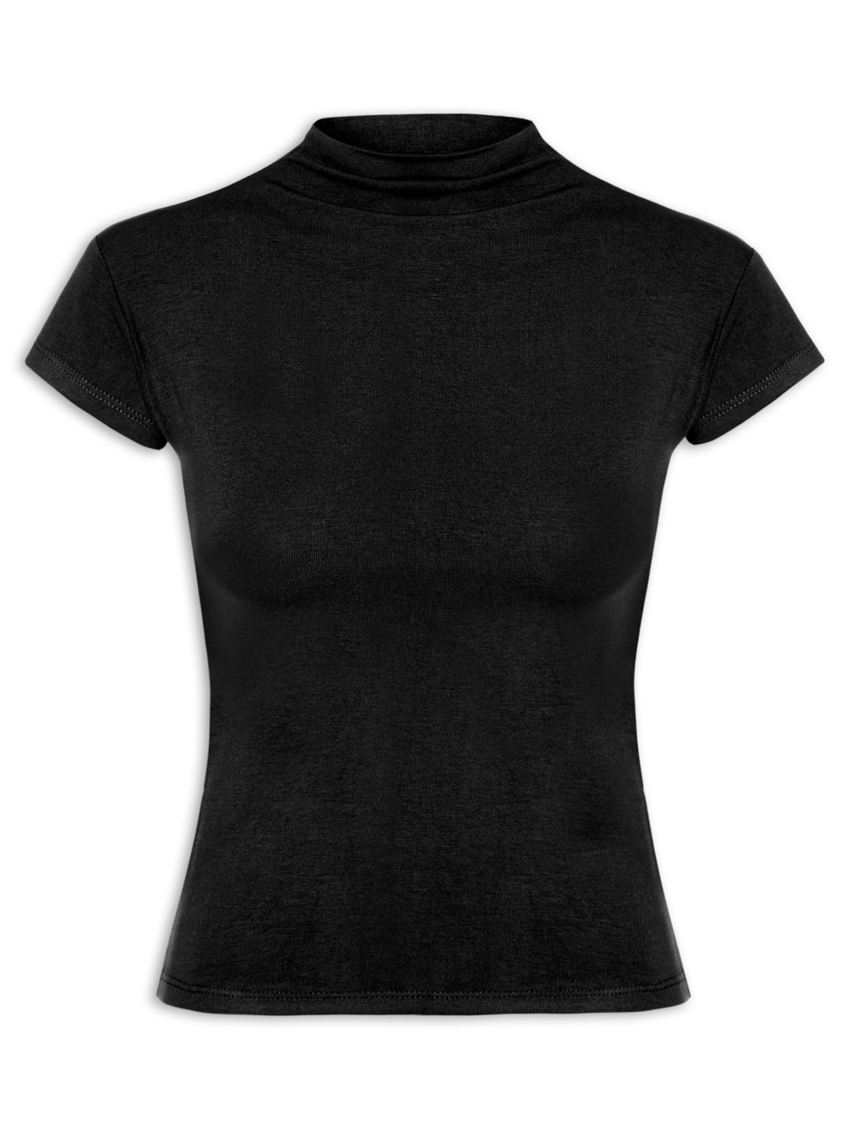 Camiseta Feminina Gola Alta - Preto