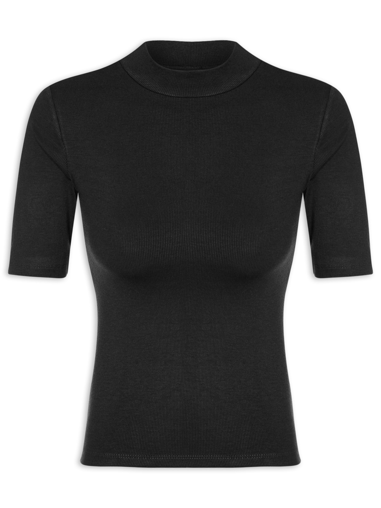 Camiseta Feminina Gola Alta - Preto