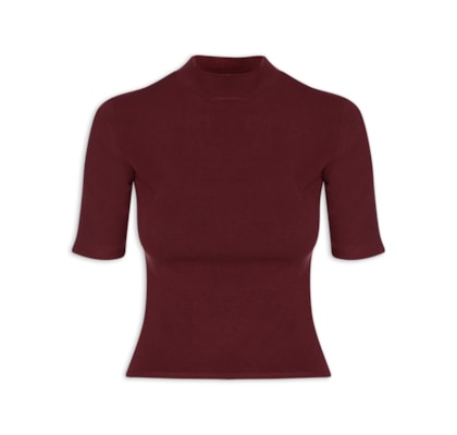 Camiseta Feminina Gola Média Manga Curta - Vermelho