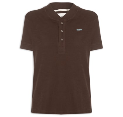 Camiseta Feminina Gola Portuguesa – Marrom