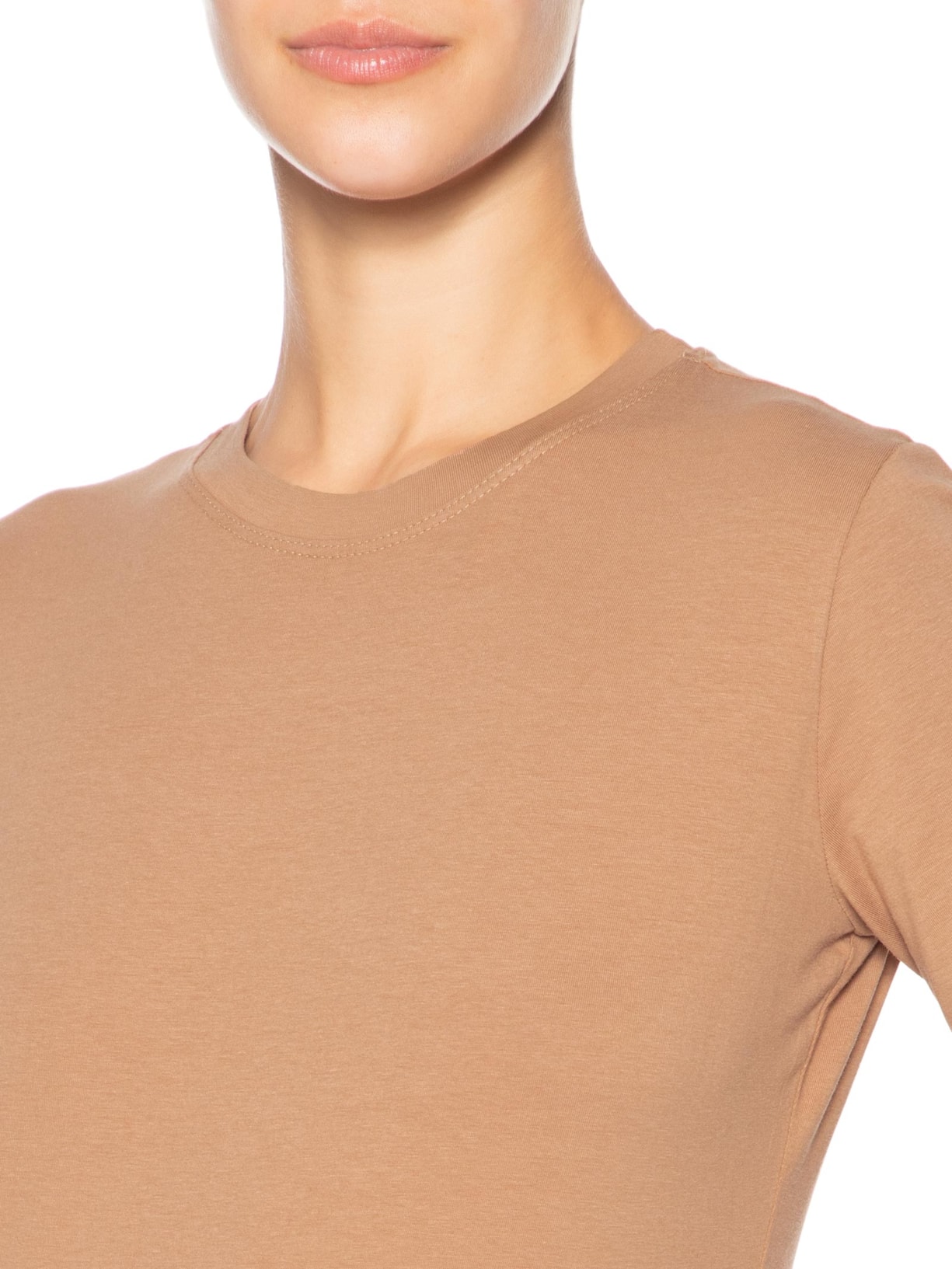 Camiseta Feminina Gola Redonda Marrom Camys