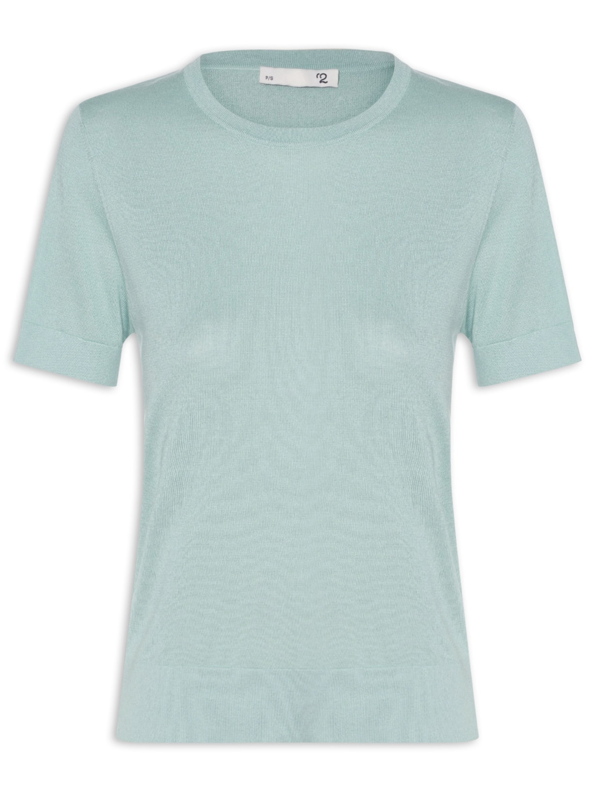 Camiseta Feminina Gola Redonda Seda com Cashmere - Verde