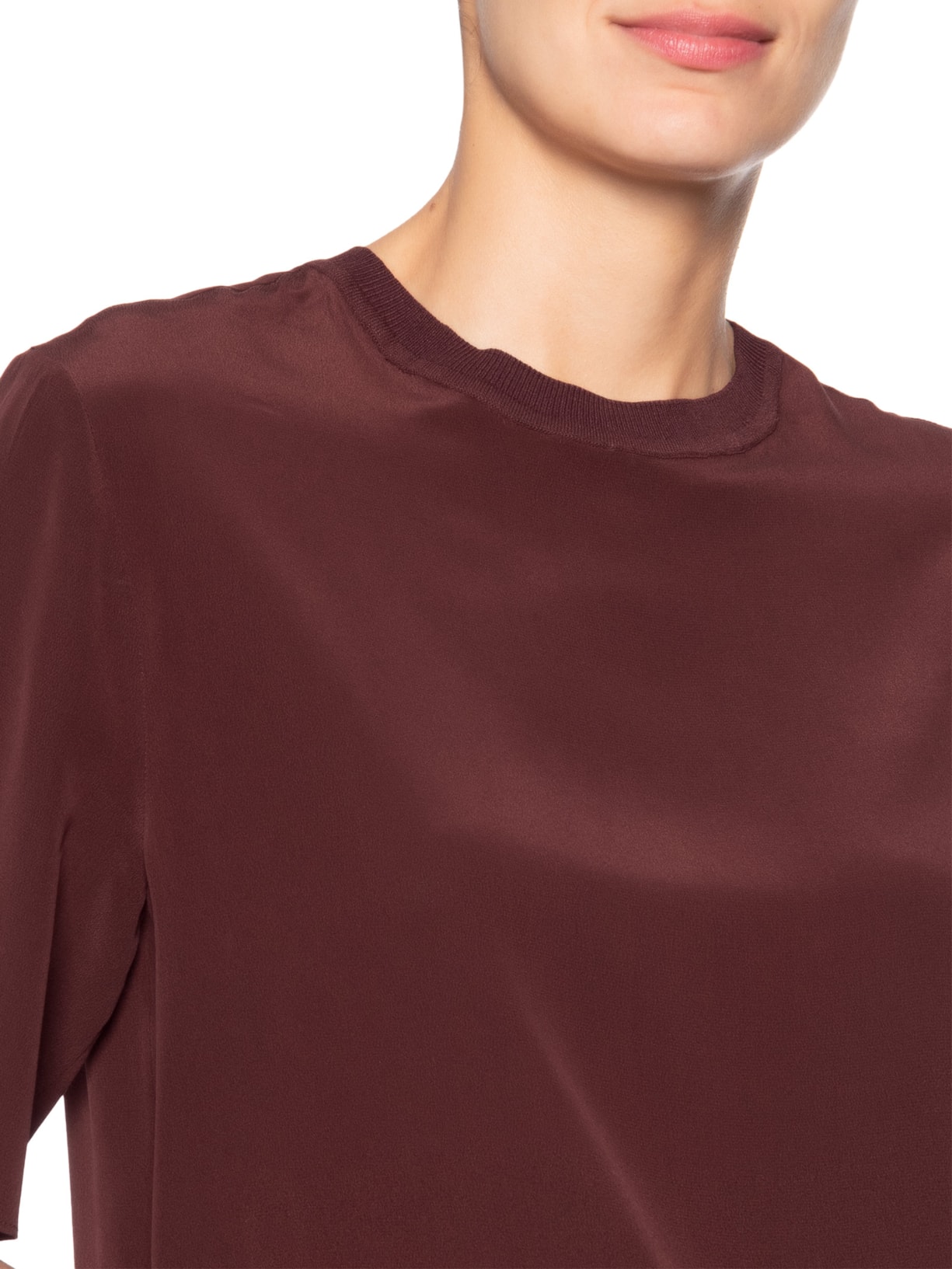 Camiseta Feminina Gola Ribana Boho Marrom Animale