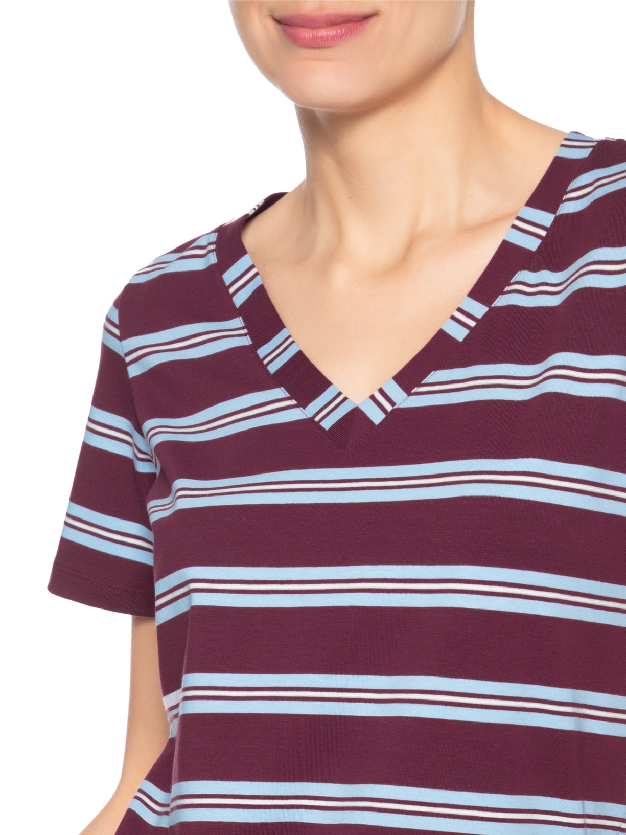 Camiseta Feminina Gola V Vermelho Camys