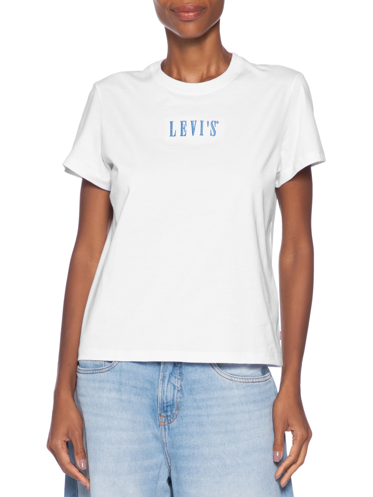 Camiseta Feminina Gr Favorite Serif Logo Tee Branco Levi's
