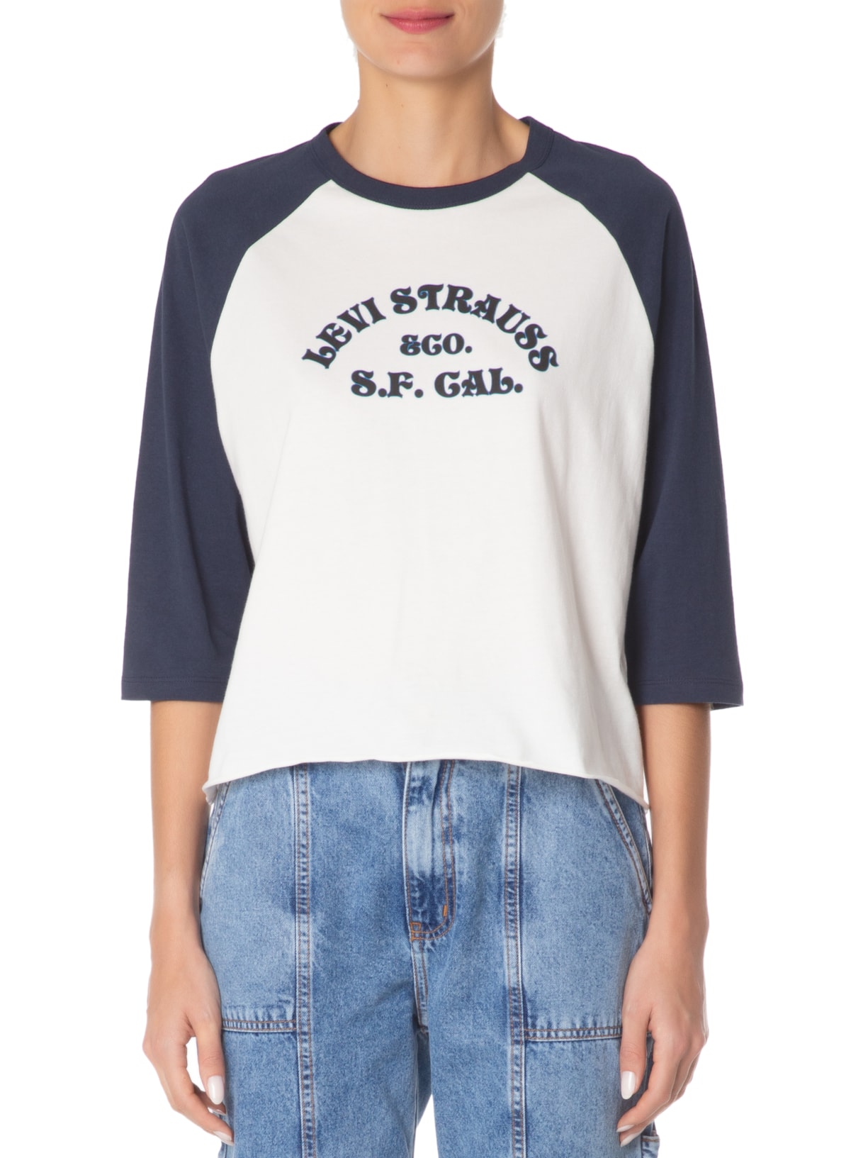 Camiseta Feminina Graphic Baseball Tee Off White Levi's