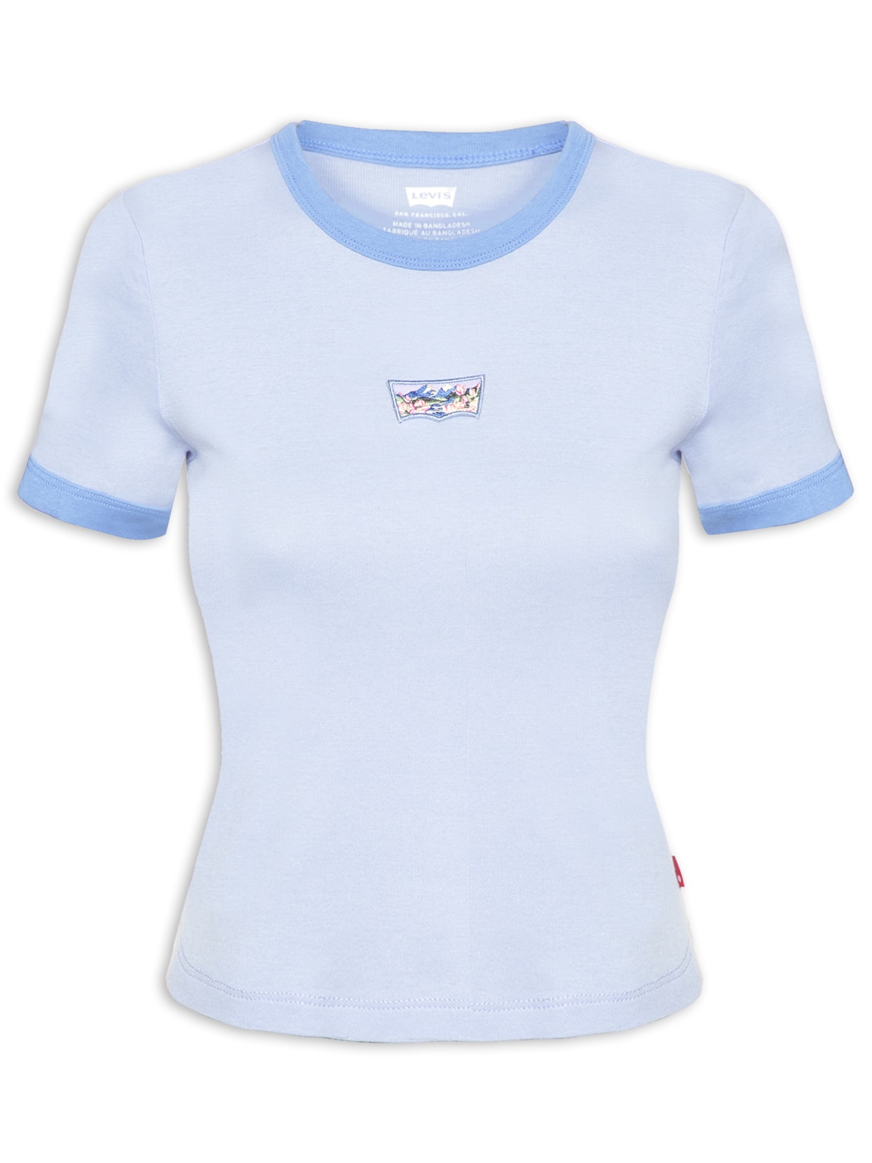 Camiseta Feminina Graphic Ringer Mini Tee - Azul