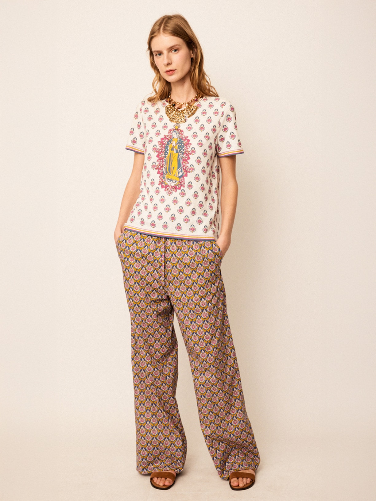 Camiseta Feminina Guadalupe Jodhpur V26 Branco Mixed