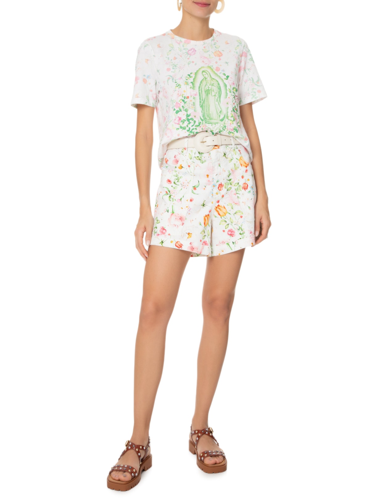 Camiseta Feminina Guadalupe Off White Mixed