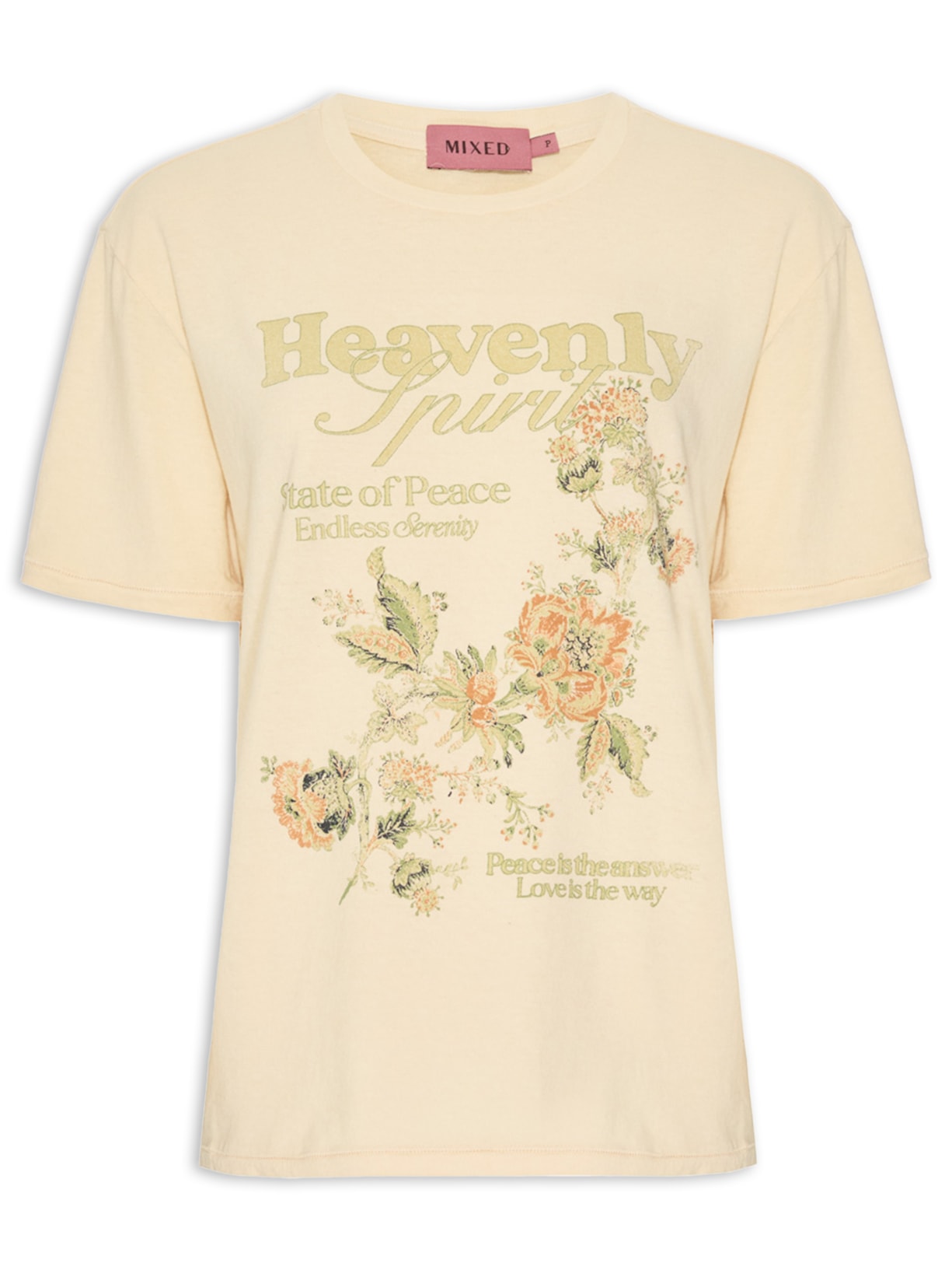 Camiseta Feminina Heavenly Spirit I26 Bege Mixed