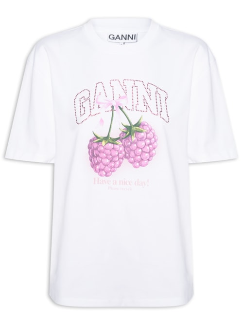 Camiseta Feminina Heavy Cotton Jersey Raspberry - Branco