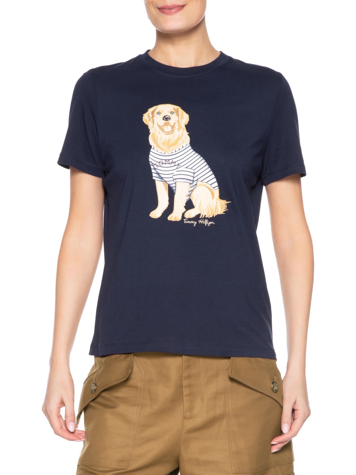 Camiseta Feminina Heritage Azul Tommy Hilfiger