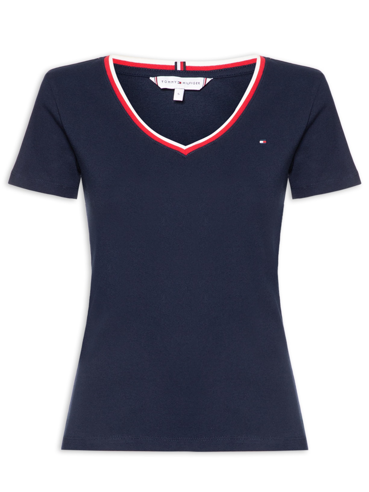 Camiseta Feminina Heritage Crew Neck Tee Azul Tommy Hilfiger