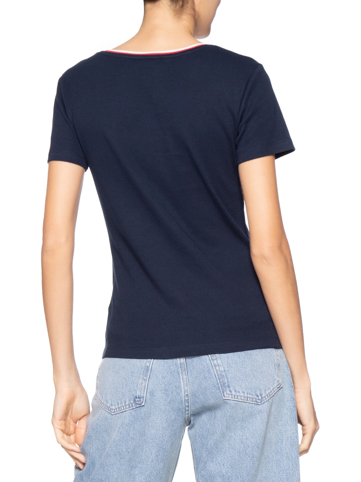 Camiseta Feminina Heritage Crew Neck Tee Azul Tommy Hilfiger