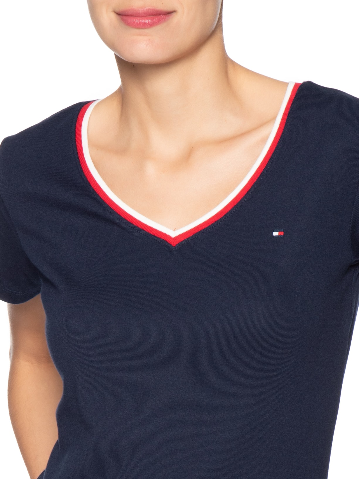 Camiseta Feminina Heritage Crew Neck Tee Azul Tommy Hilfiger