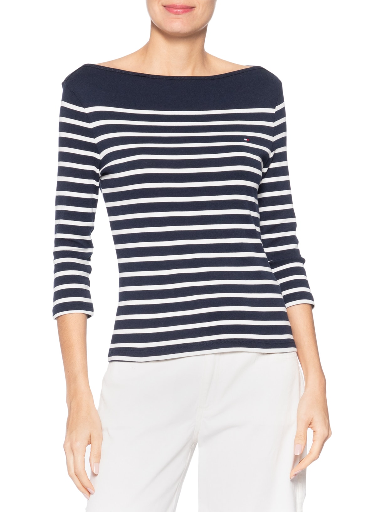 Camiseta Feminina Heritage Crew Neck Tee Azul Tommy Hilfiger