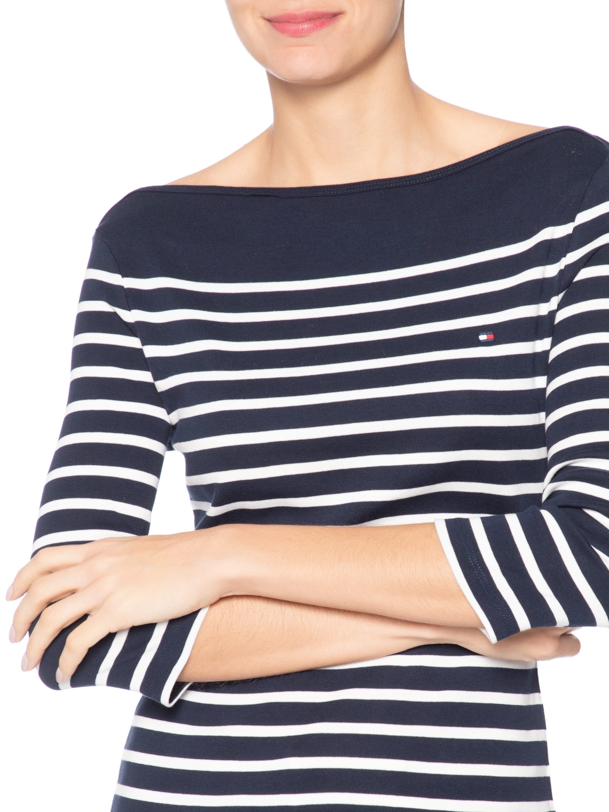 Camiseta Feminina Heritage Crew Neck Tee Azul Tommy Hilfiger