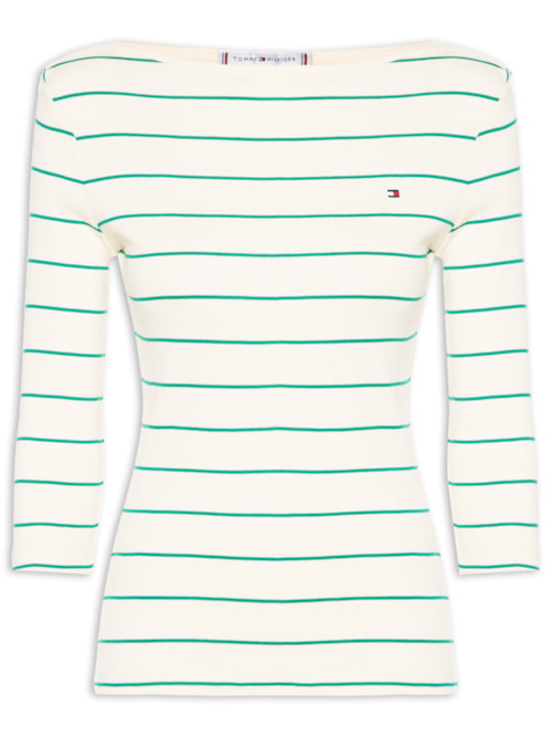 Camiseta Feminina Heritage Crew Neck Tee - Bege