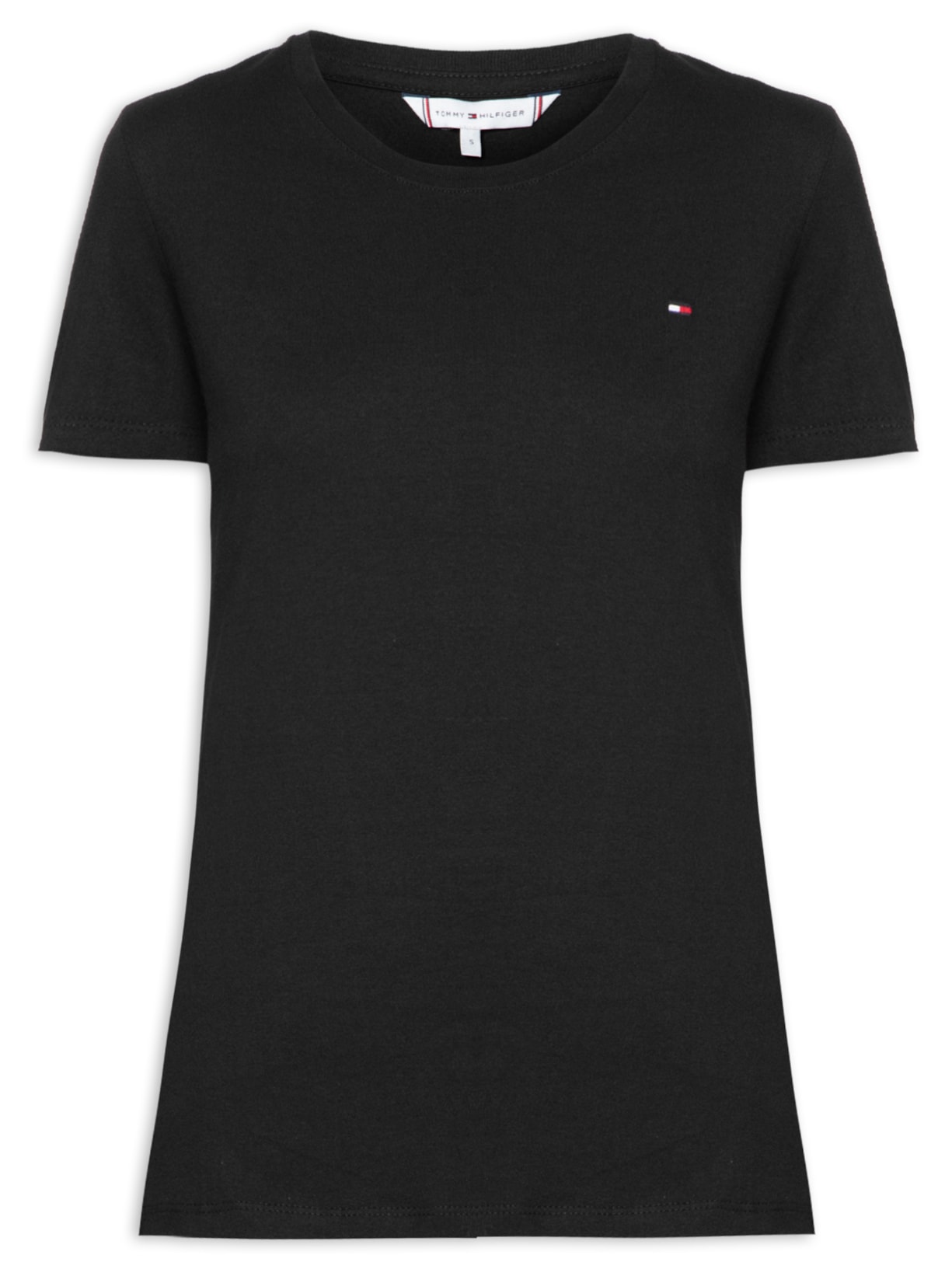 Camiseta Feminina Heritage Crew Neck Tee Preto Tommy Hilfiger