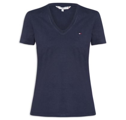 Camiseta Feminina Heritage V Neck Tee - Azul
