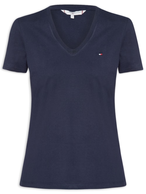 Camiseta Feminina Heritage V Neck Tee - Azul