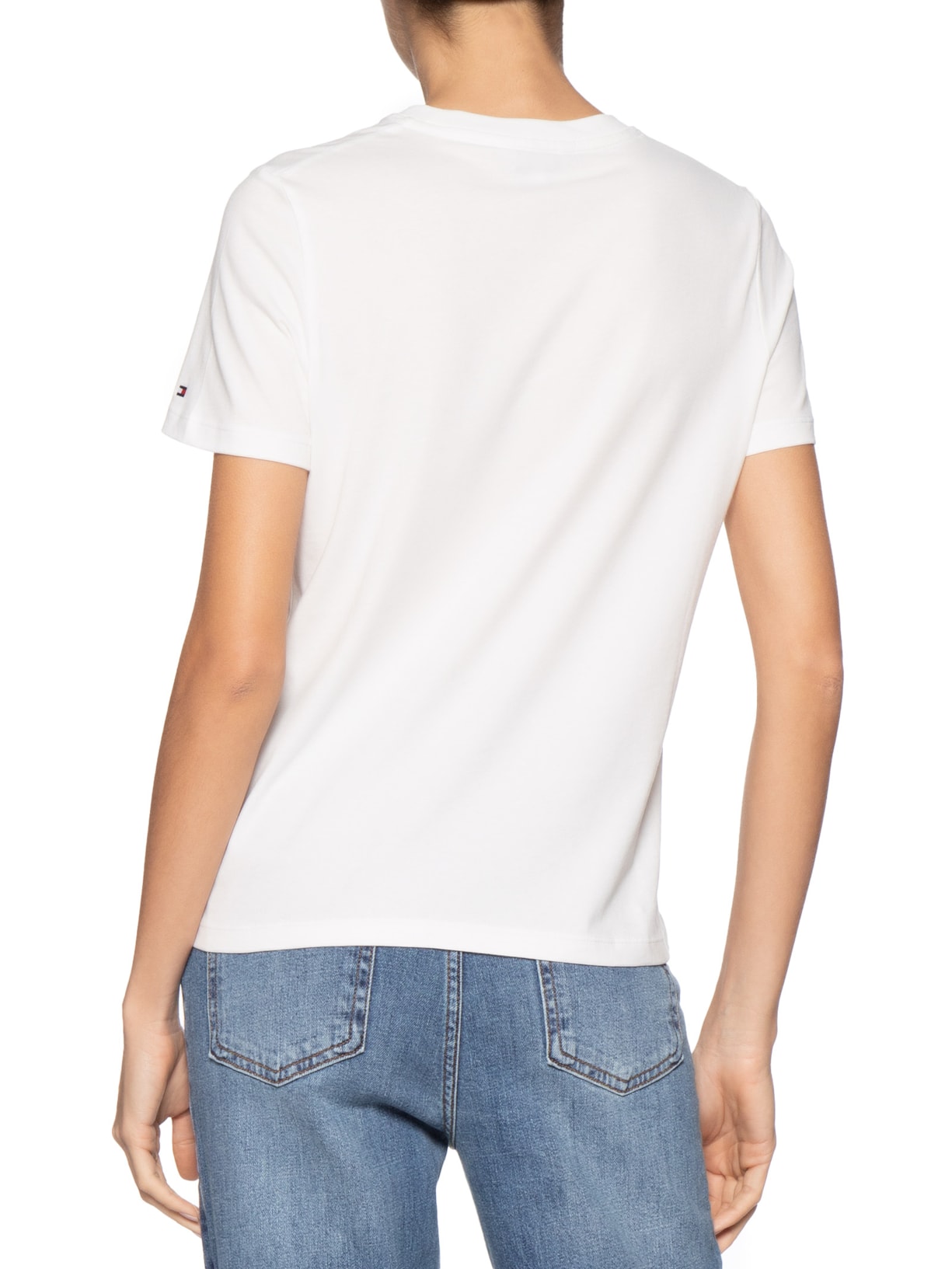 Camiseta Feminina Heritage V-Neck Tee Branco Tommy Hilfiger