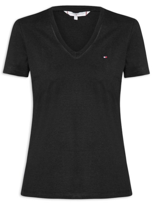 Camiseta Feminina Heritage V Neck Tee - Preto