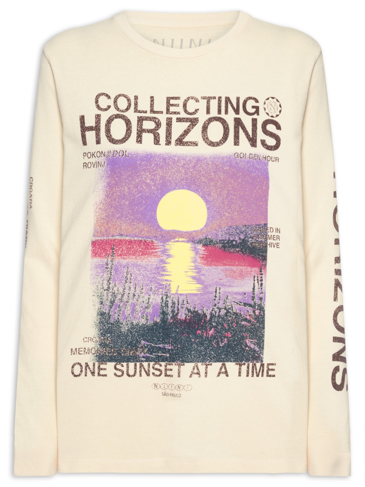 Camiseta Feminina Horizons Off White Niini