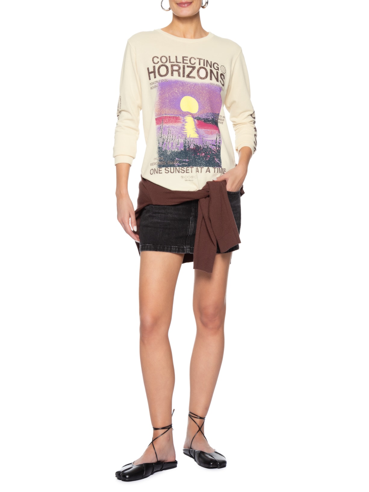 Camiseta Feminina Horizons Off White Niini