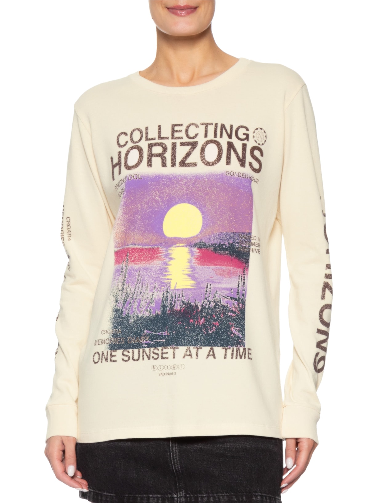 Camiseta Feminina Horizons Off White Niini