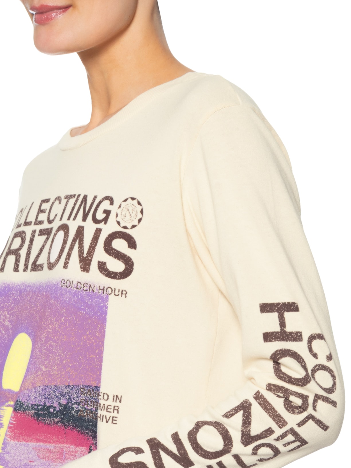 Camiseta Feminina Horizons Off White Niini