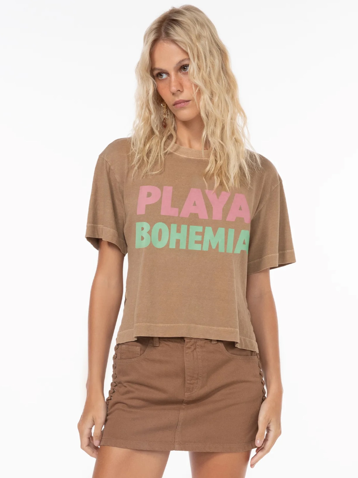 Camiseta Feminina Ibiza Bohemia Marrom Triya