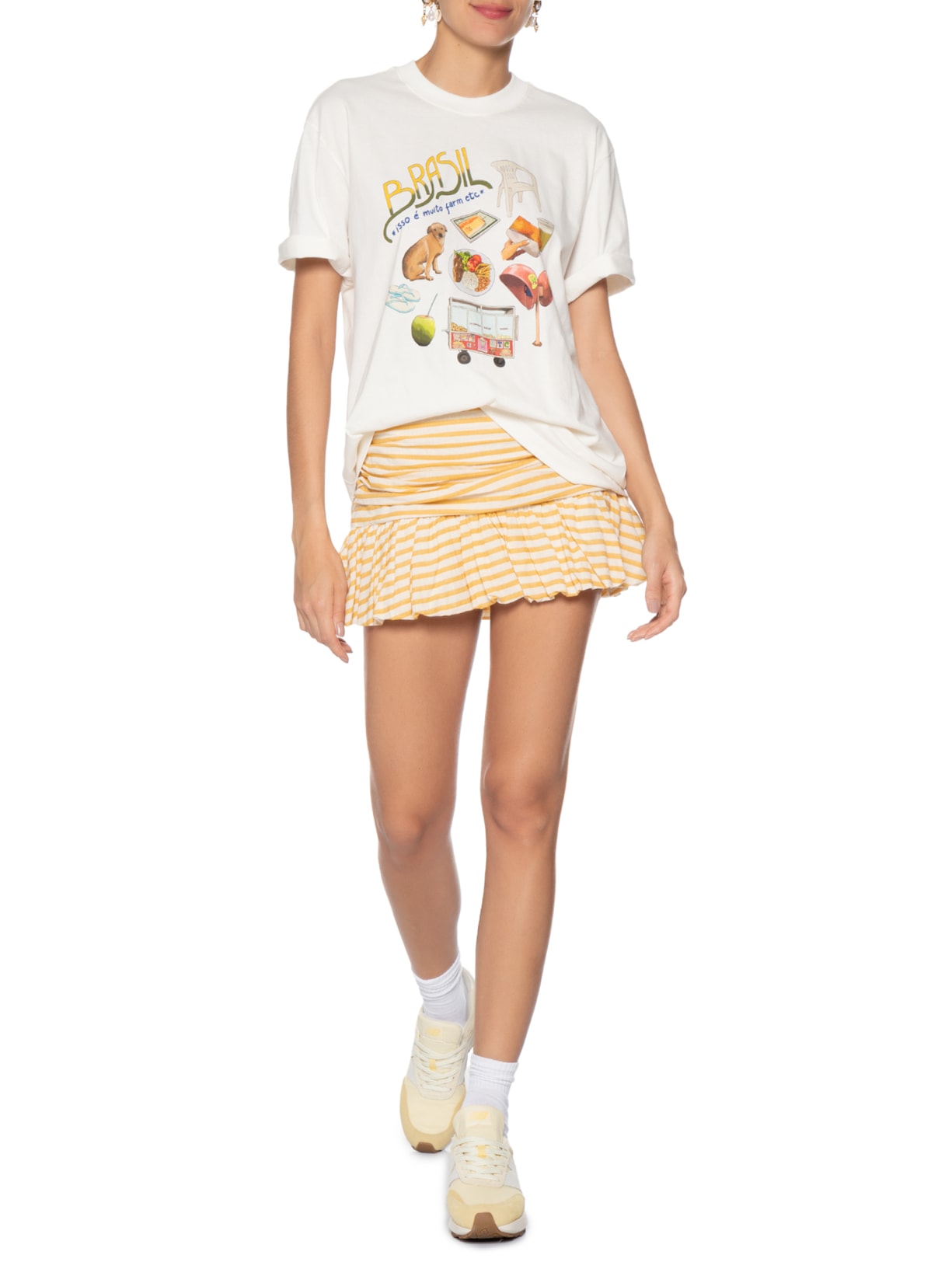 Camiseta Feminina Ipanema Pack Brasil Branco Farm Etc