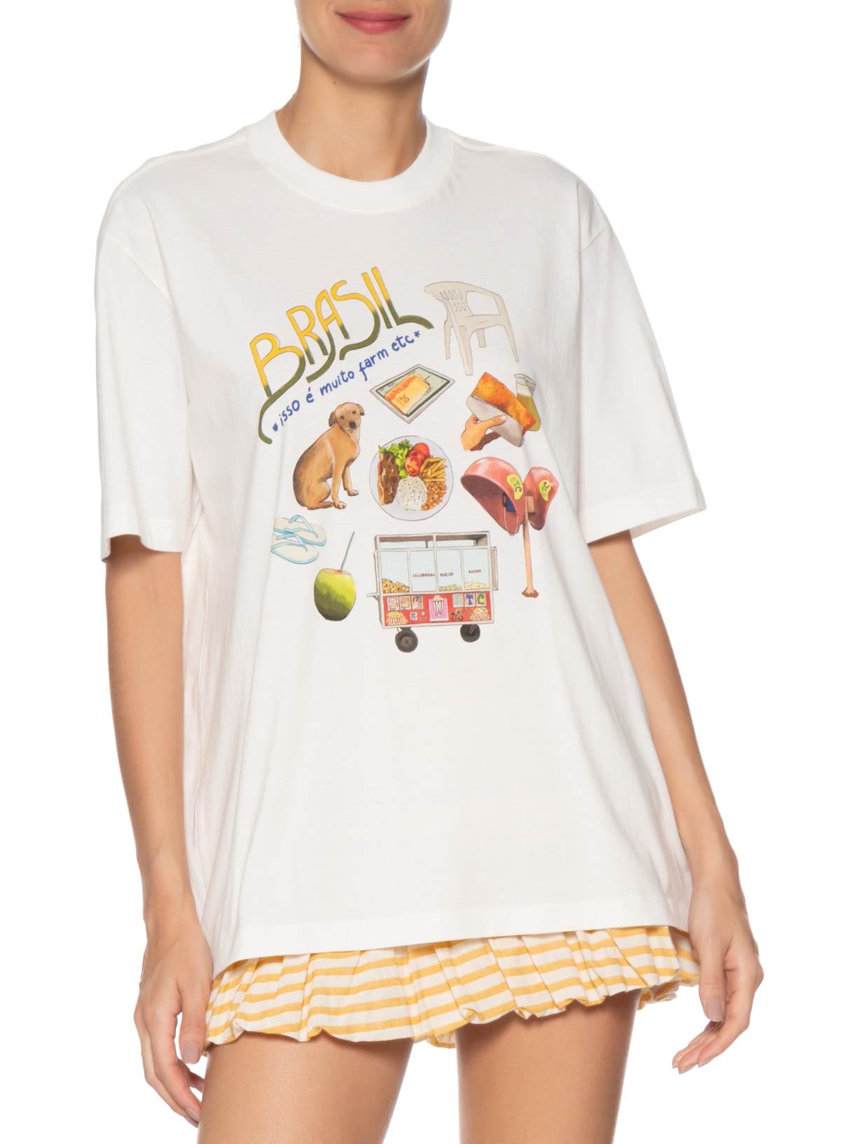 Camiseta Feminina Ipanema Pack Brasil Branco Farm Etc