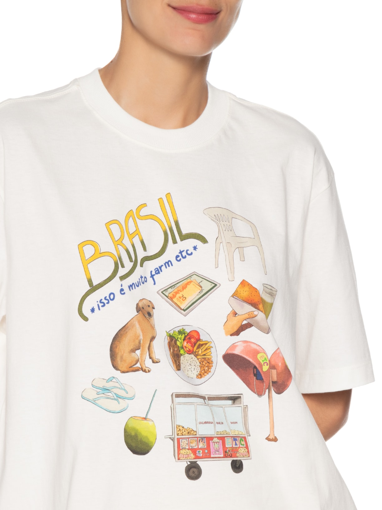 Camiseta Feminina Ipanema Pack Brasil Branco Farm Etc