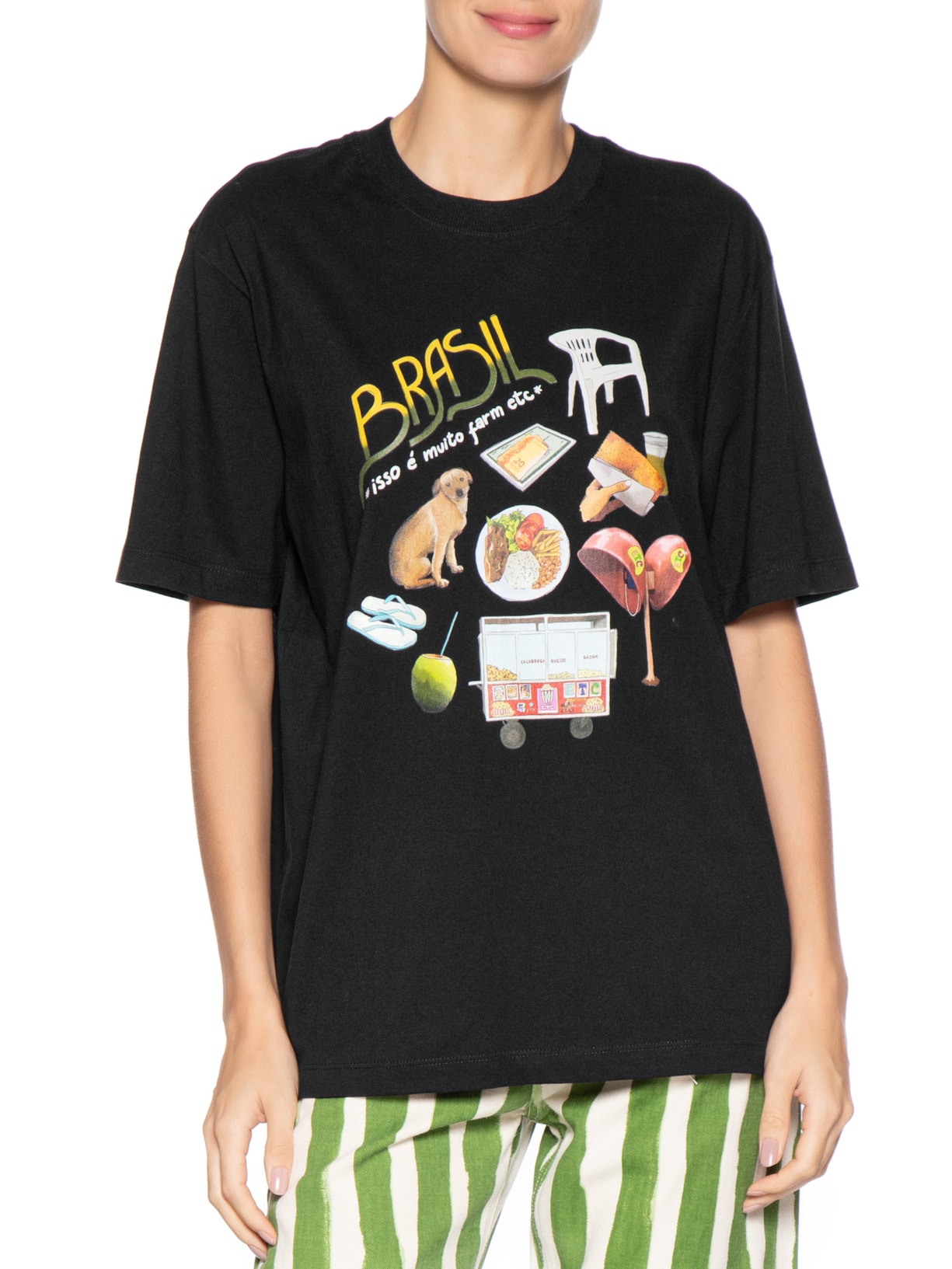 Camiseta Feminina Ipanema Pack Brasil Preto Farm Etc