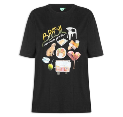 Camiseta Feminina Ipanema Pack Brasil - Preto