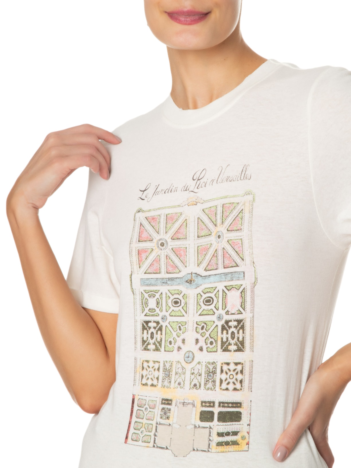 Camiseta Feminina Jardin Off White Carol Bassi