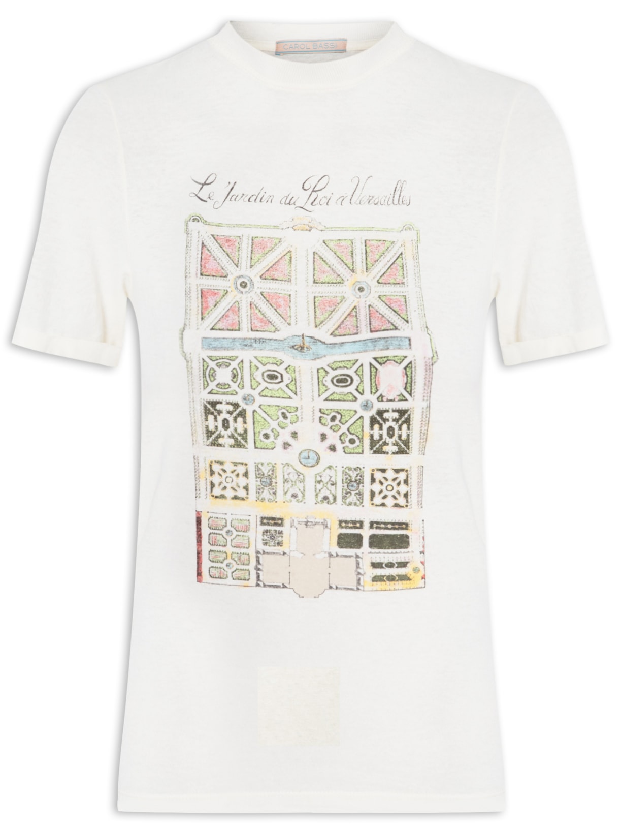 Camiseta Feminina Jardin Off White Carol Bassi