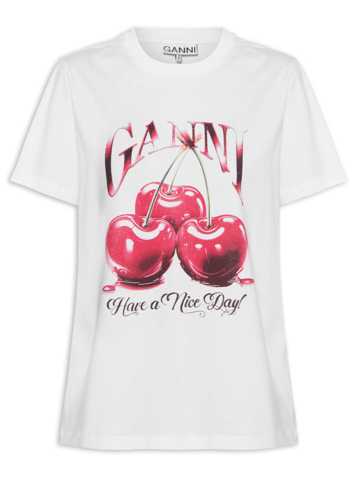 Camiseta Feminina Jersey Cherry Relaxed - Branco