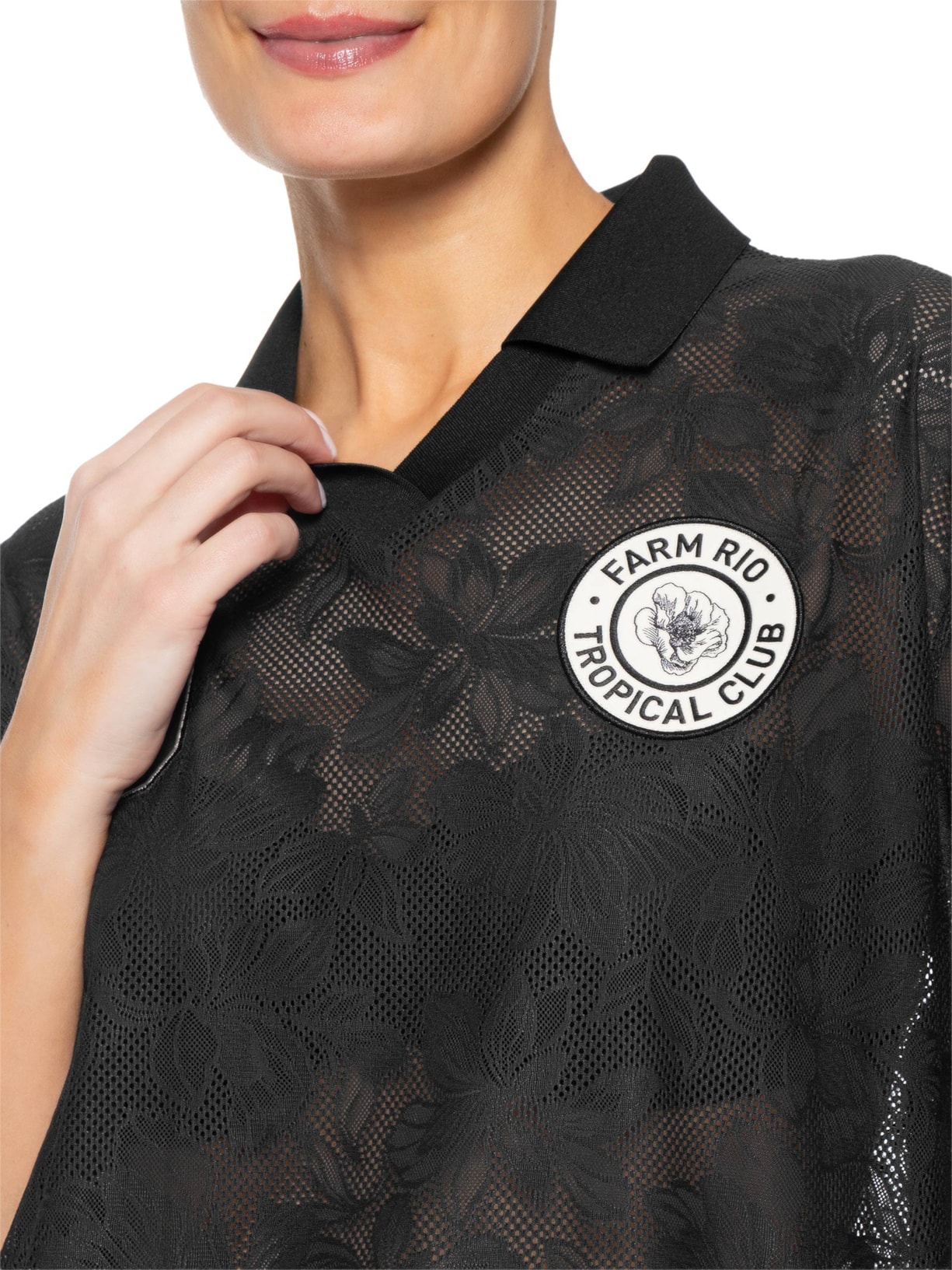 Camiseta Feminina Jersey Preto Adidas + Farm
