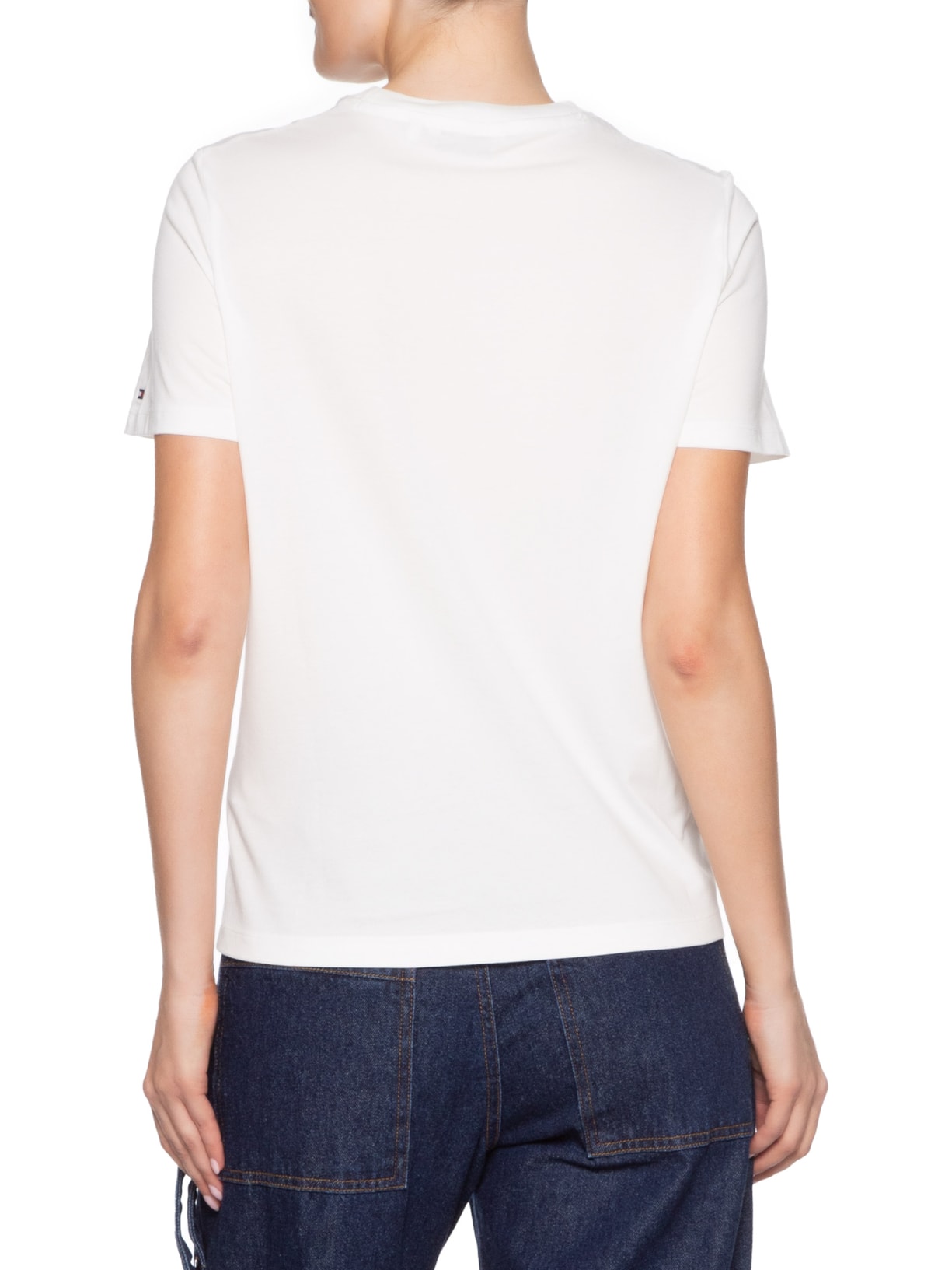 Camiseta Feminina Jersey Reg Love Branco Tommy Hilfiger