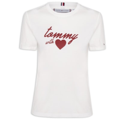 Camiseta Feminina Jersey Reg Love - Branco