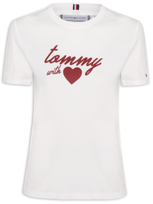 Camiseta Feminina Jersey Reg Love - Branco
