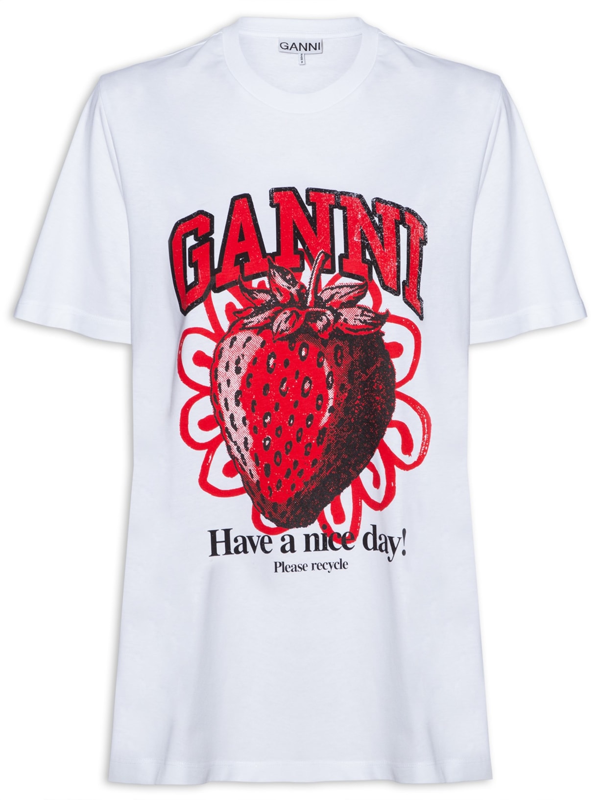 Camiseta Feminina Jersey Strawberry Relaxed - Branco