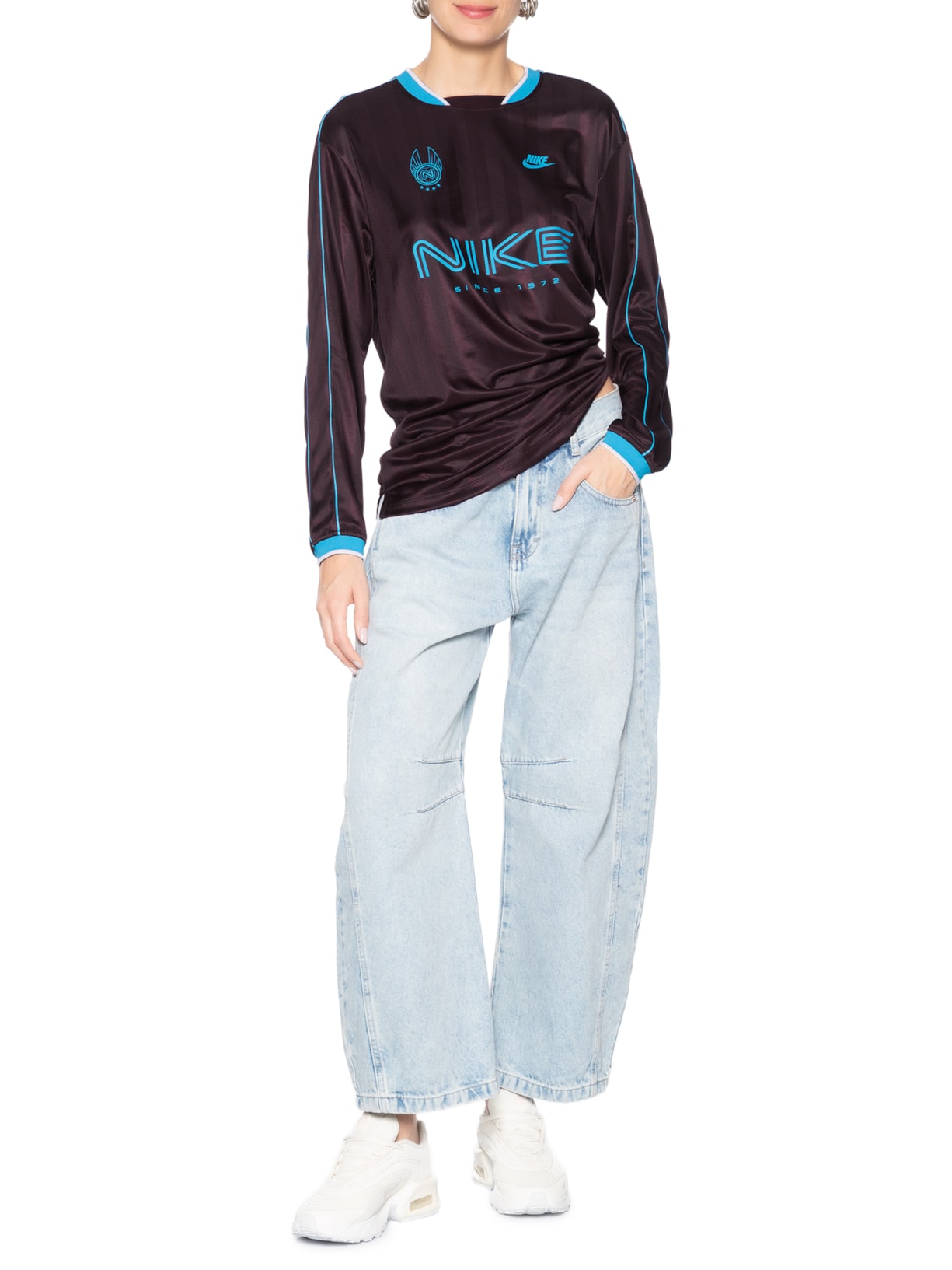 Camiseta Feminina Jersey Top Marrom Nike