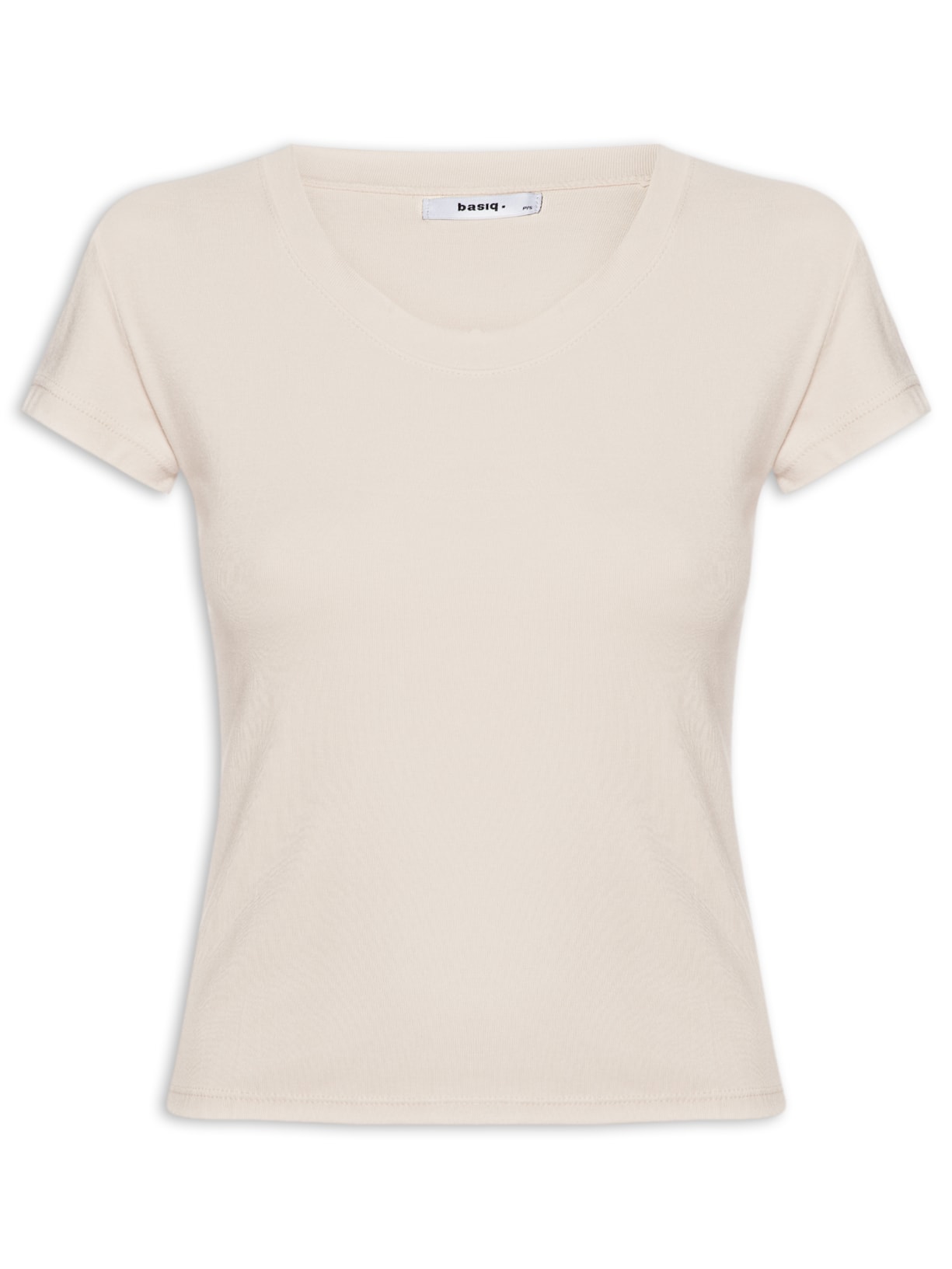 Camiseta Feminina Justa Ao Corpo Manga Curta - Bege