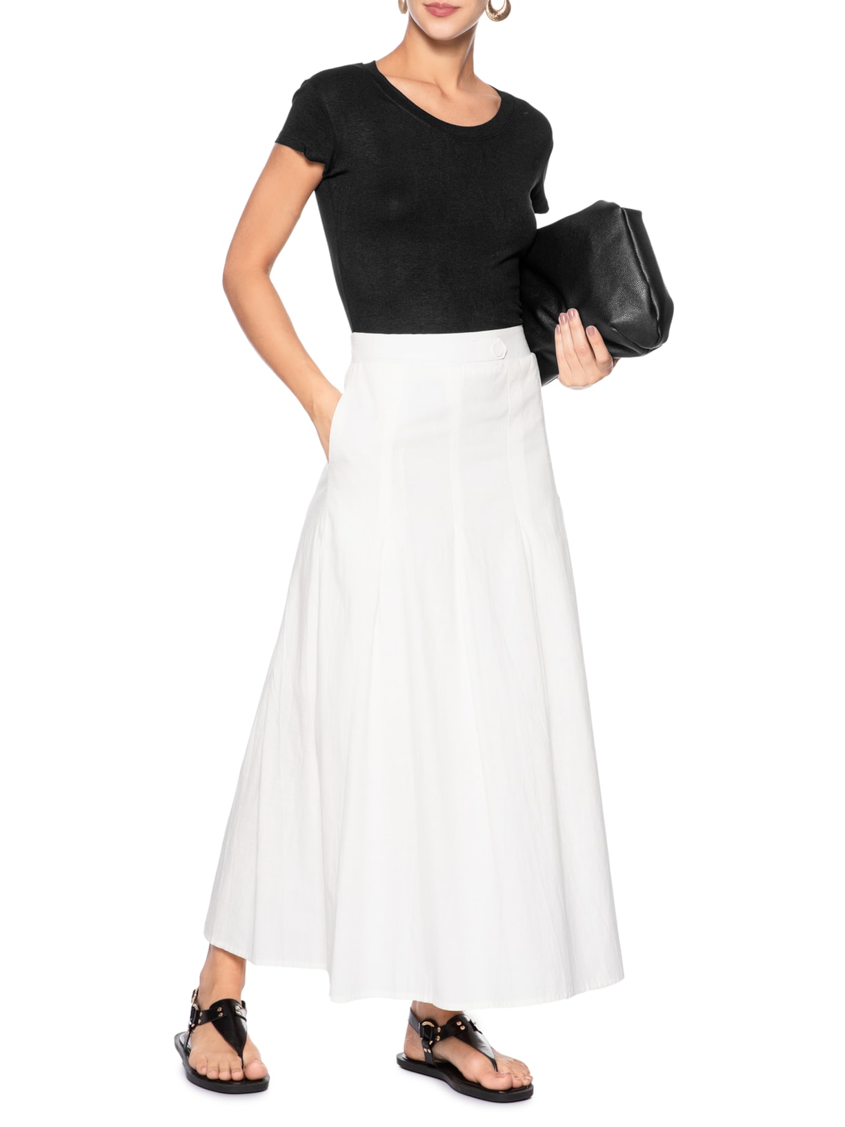 Camiseta Feminina Justa Ao Corpo Manga Curta Preto Basiq