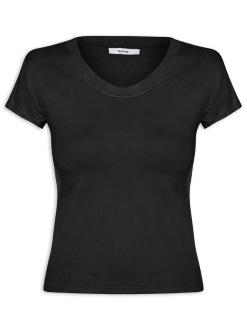 Camiseta Feminina Justa Ao Corpo Manga Curta - Preto