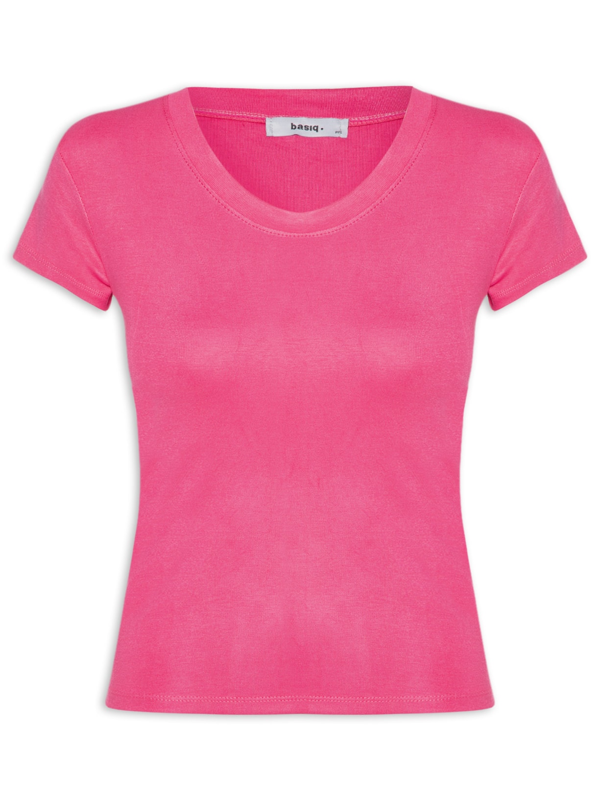 Camiseta Feminina Justa Ao Corpo Manga Curta - Rosa